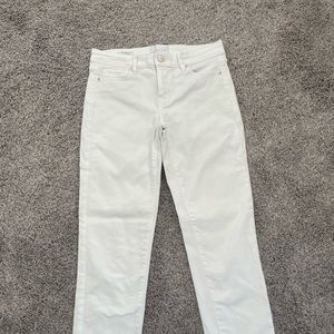 WHBM mid rise white denim jeans